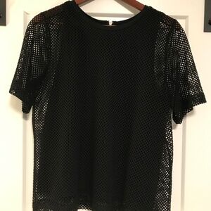 Banana Republic mesh blouse, Size L, black